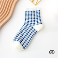 【S193】日系千鳥格松鼠中筒襪(5色)_5