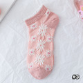 【S198】日系編織立體浮雕花低筒襪(5色)_5