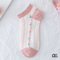 【S198】日系編織立體浮雕花低筒襪(5色)_3