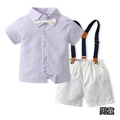 【BS006】韓版蝴蝶結直條紋兄妹套裝(1色)_4