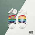 【S204】日系彩虹透膚低筒襪(5色)_3
