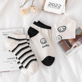 【S209】日系黑白笑臉低筒襪(5色)_3