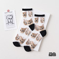 【S214】日系透膚滿版大臉貓中筒襪(6色)_6