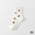 【S216】日系刺繡小花熊中筒襪(5色)_5
