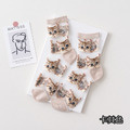 【S214】日系透膚滿版大臉貓中筒襪(6色)_4