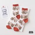 【S214】日系透膚滿版大臉貓中筒襪(6色)_8