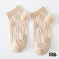【S217】日系小清新浮雕花低筒襪(5色)_5
