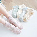 【S217】日系小清新浮雕花低筒襪(5色)_1