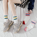 【S225】日系條紋怪獸中筒襪(3色)_1