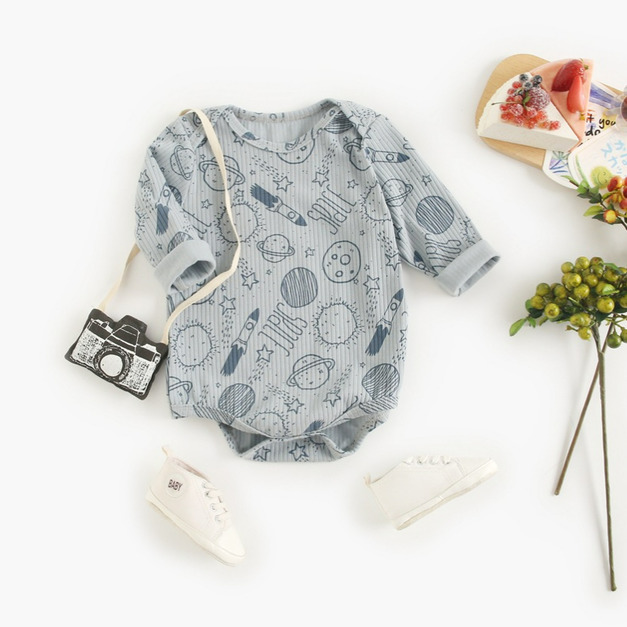 【BA024】韓版星球長袖包屁衣(1色)