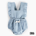 【BA034】韓版小蝴蝶結假兩件無袖包屁衣(4色)_6