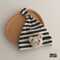 【BH004】韓版立體毛絨熊條紋新生兒寶寶帽(7色)_4