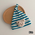 【BH004】韓版立體毛絨熊條紋新生兒寶寶帽(7色)_8