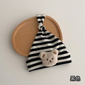【BH004】韓版立體毛絨熊條紋新生兒寶寶帽(7色)_5