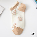 【S255】日系愛心玩偶熊花邊低筒襪(5色)_7