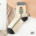 【S254】日系復古菱形小花中筒襪(5色)_8
