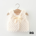 【BG192】日系蝴蝶結格紋毛絨保暖無袖背心(3色)_2