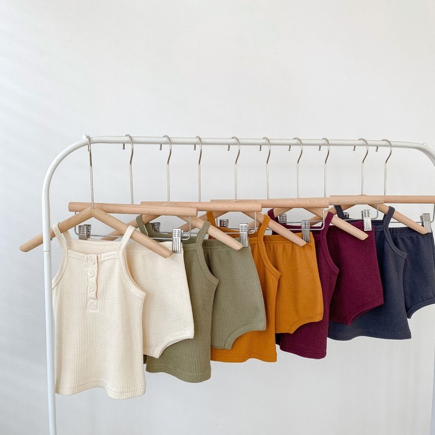 【BA189】韓版純色兩件式吊帶無袖短褲套裝(5色)