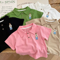 【BA255】韓版刺繡字母熊POLO短袖上衣(5色)_1