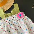 【BA338】韓版立體花繽紛點點吊帶無袖包屁衣(2色)_3