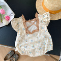 【BA327】韓版四鈕扣小碎花格紋無袖包屁衣(1色)_3