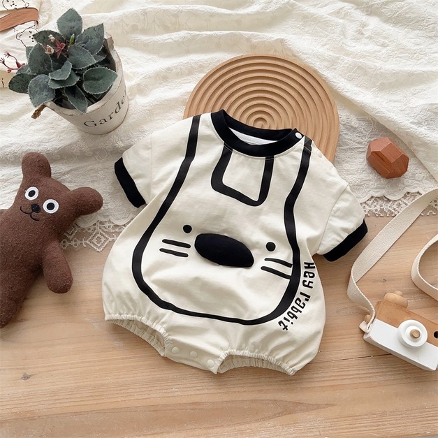 【BA400】韓版立體大頭兔短袖包屁衣(1色)