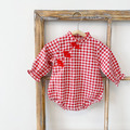 【BA511】中國風紅格紋長袖包屁衣(1色)_2