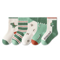 【SB042】童襪｜韓版字母恐龍中筒襪(5雙1組)_1