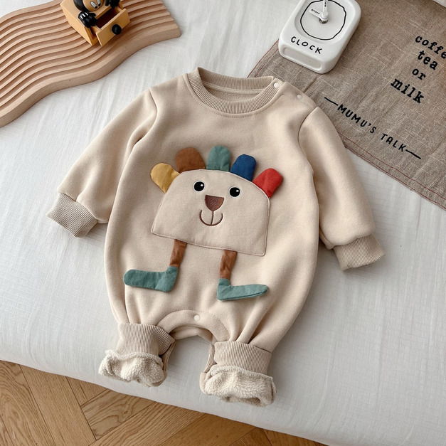 【BA564】韓版立體小熊長袖連身衣(1色)