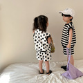 【BS126】韓版點點線條兄妹短袖套裝(1色)_3