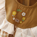 【BG630】日系刺繡小熊花朵格紋無袖澎澎洋裝(1色)_1