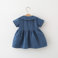 【BG625】日系牛仔立體雙蝴蝶結短袖澎澎洋裝(2色)_2