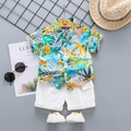 【BB361】韓版繽紛叢林襯衫兩件式短袖短褲套裝(2色)_1