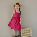 【BG732】日系純色後背交叉無袖澎澎洋裝(2色)