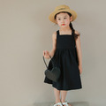【BG732】日系純色後背交叉無袖澎澎洋裝(2色)_1