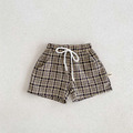【BT087】韓版格紋綁帶短褲(4色)_3