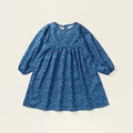 【BG881】日系藍碎花長袖洋裝(1色)