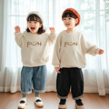 【F083】日系笑臉字母全家福親子長袖上衣(2色)_1
