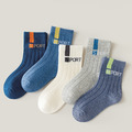【SB075】童襪｜韓版線條字母中筒襪(5雙1組)_1