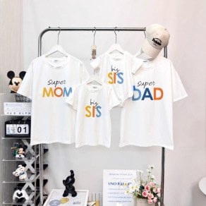 【F154】日系彩色字母全家福親子短袖上衣(1色)