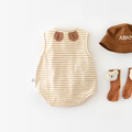 【BA200】韓版立體小熊耳朵條紋無袖包屁衣(1色)_2