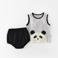 【BE124】日系螃蟹貓熊無袖短褲套裝(2色)_2