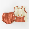 【BE124】日系螃蟹貓熊無袖短褲套裝(2色)_3