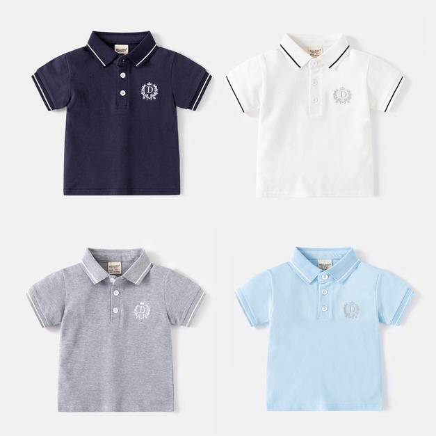 【BU181】韓版刺繡字母POLO短袖上衣(4色)
