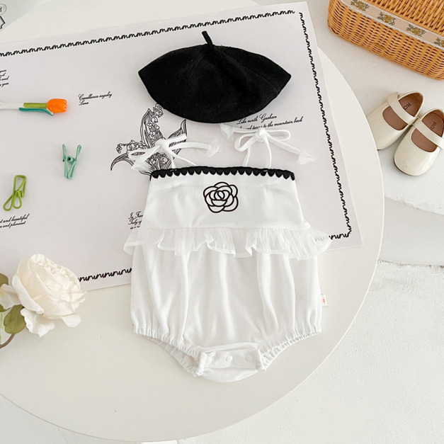 【BA159】韓版山茶花吊帶無袖包屁衣(沒有附帽子)(1色)