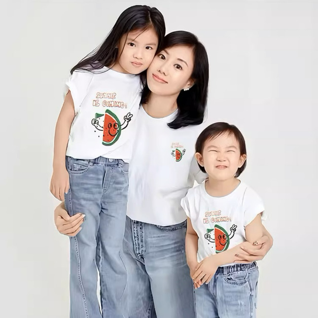 【F182】日系可愛西瓜全家福親子短袖上衣(1色)