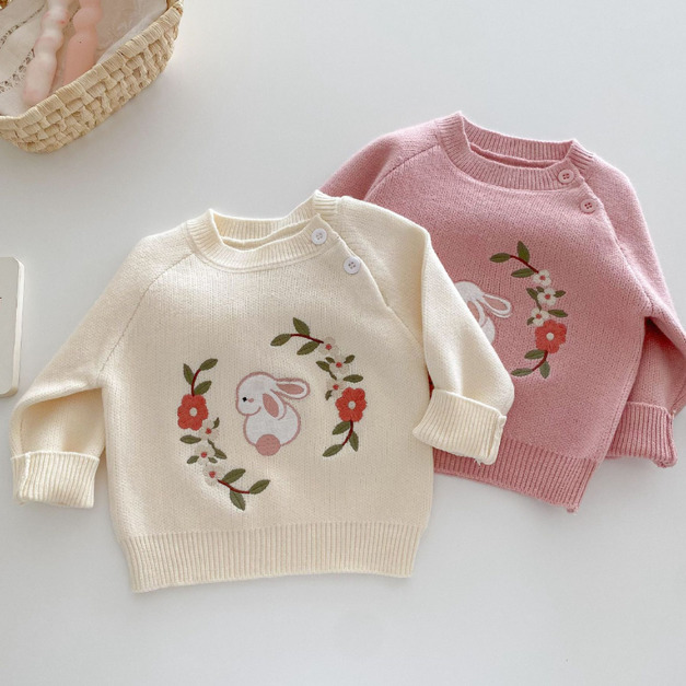 【BU230】日系兔兔刺繡毛衣(2色)