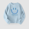 【F192】日系粉藍大笑臉全家福親子長袖上衣(2色)_2