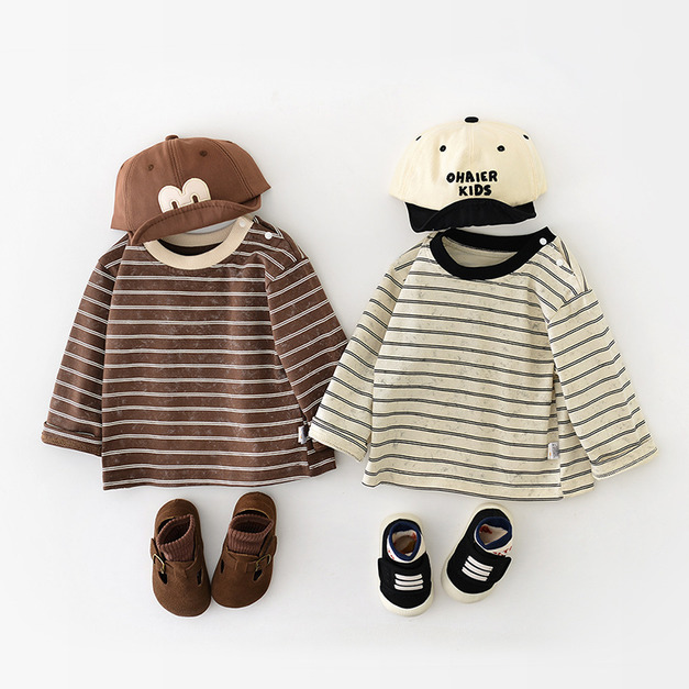 【BU252】韓版條紋潮酷上衣(2色)