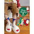 【SB093】童襪｜韓版點點格紋聖誕樹中筒襪(5雙1組)